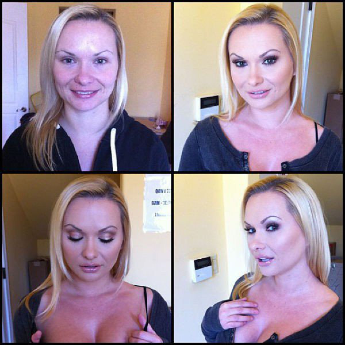 Actrices porno antes y después de maquillarse