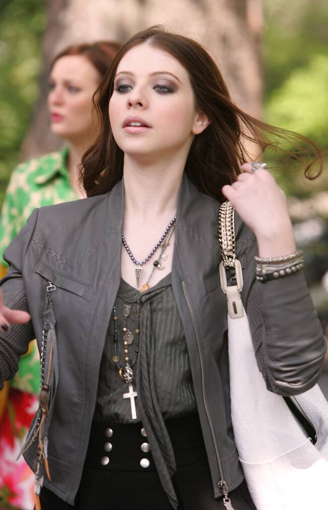 Michelle Trachtenberg en el set de "Gossip Girl" en 2008