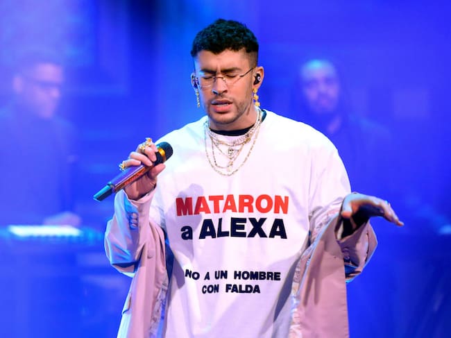 Bad Bunny on Jimmy Fallon’s ‘The Tonight Show’. Andrew Lipovsky/NBC/NBCU Photo Bank via Getty Images
