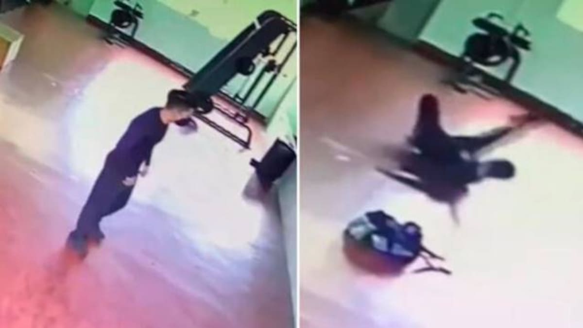 Video: Hombre es arrastrado por un ‘fantasma’ mientras entrenaba en el gimnasio