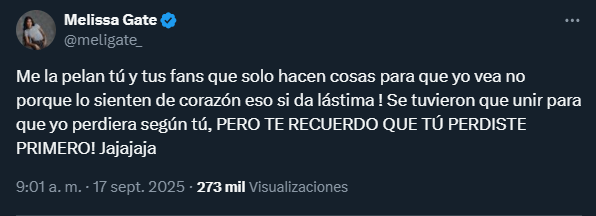 Créditos: Melissa Gate - X