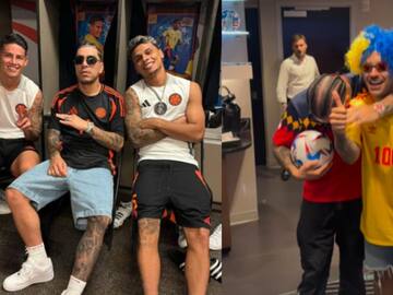 Ryan Castro y Feid celebraron junto a los futbolistas de la Selección Colombia el paso a la final