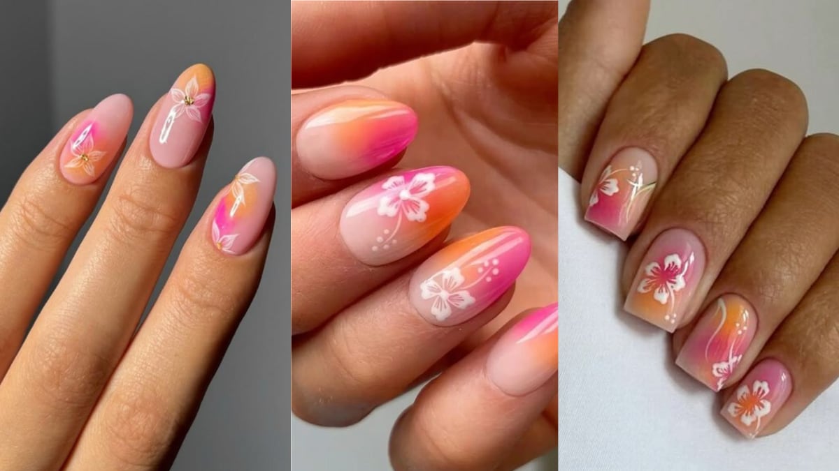 Créditos: Uñas flores hawaianas - Pinterest