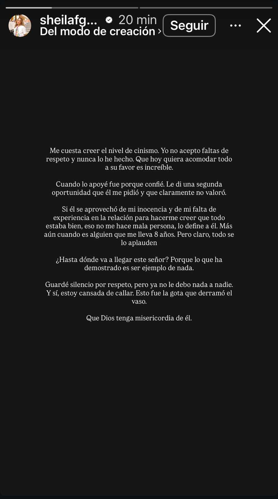 Créditos: Captura de pantalla de las historias de Shei en Instagram