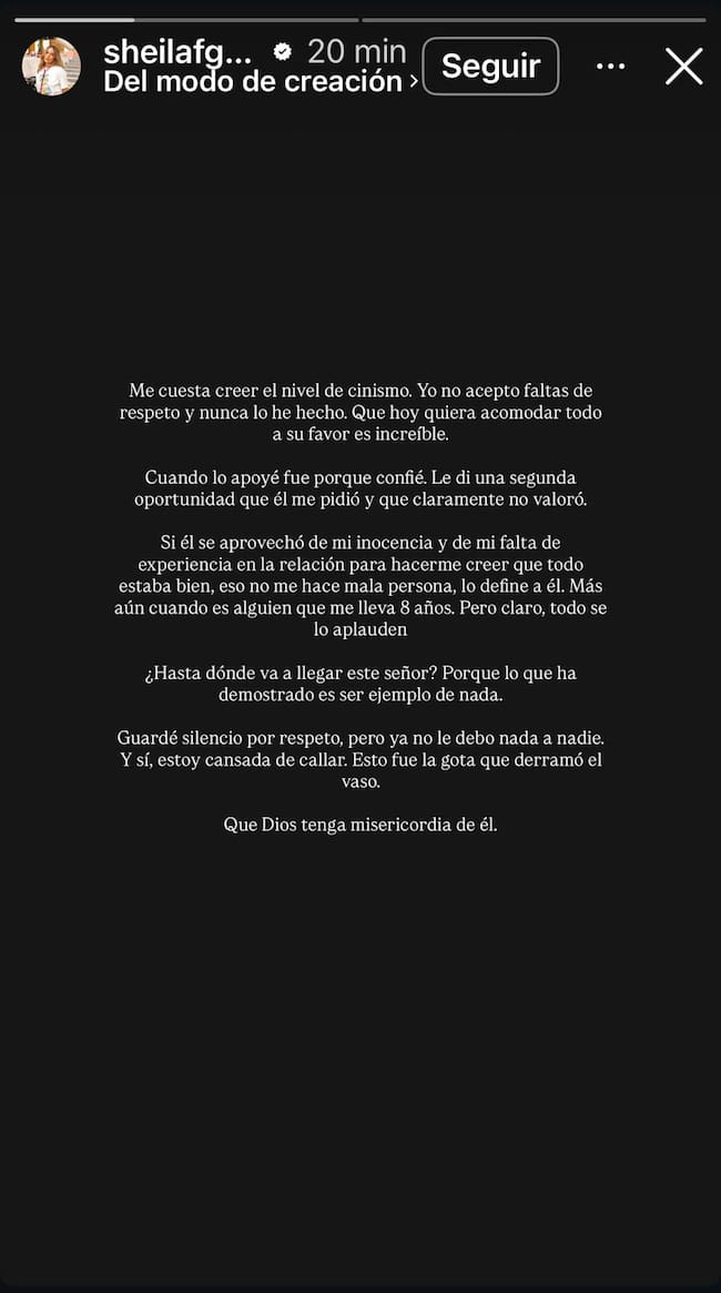 Créditos: Captura de pantalla de las historias de Shei en Instagram