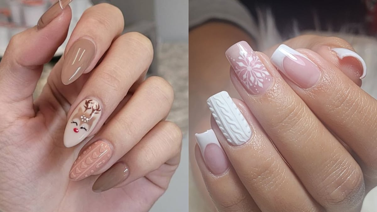 Diseño Uñas Cozy Sweater | Créditos: Pinterest