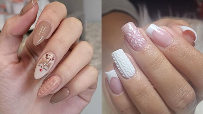 Diseño Uñas Cozy Sweater | Créditos: Pinterest