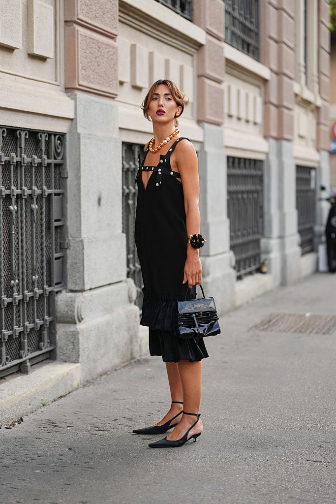 Corte con flequillo cortina, visto en Milán en 2025. Crédito: Getty Images