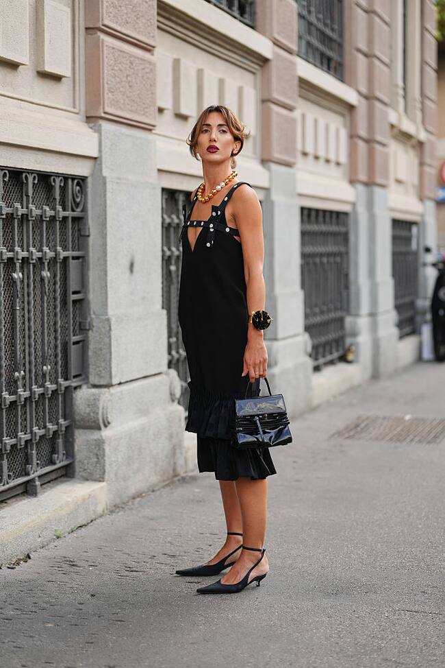 Corte con flequillo cortina, visto en Milán en 2025. Crédito: Getty Images