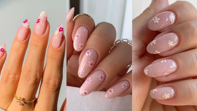 Uñas flores sencillas | Créditos: Pinterest