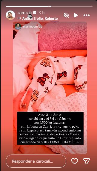 Créditos: Historias de Instagram de Carolina Ramírez