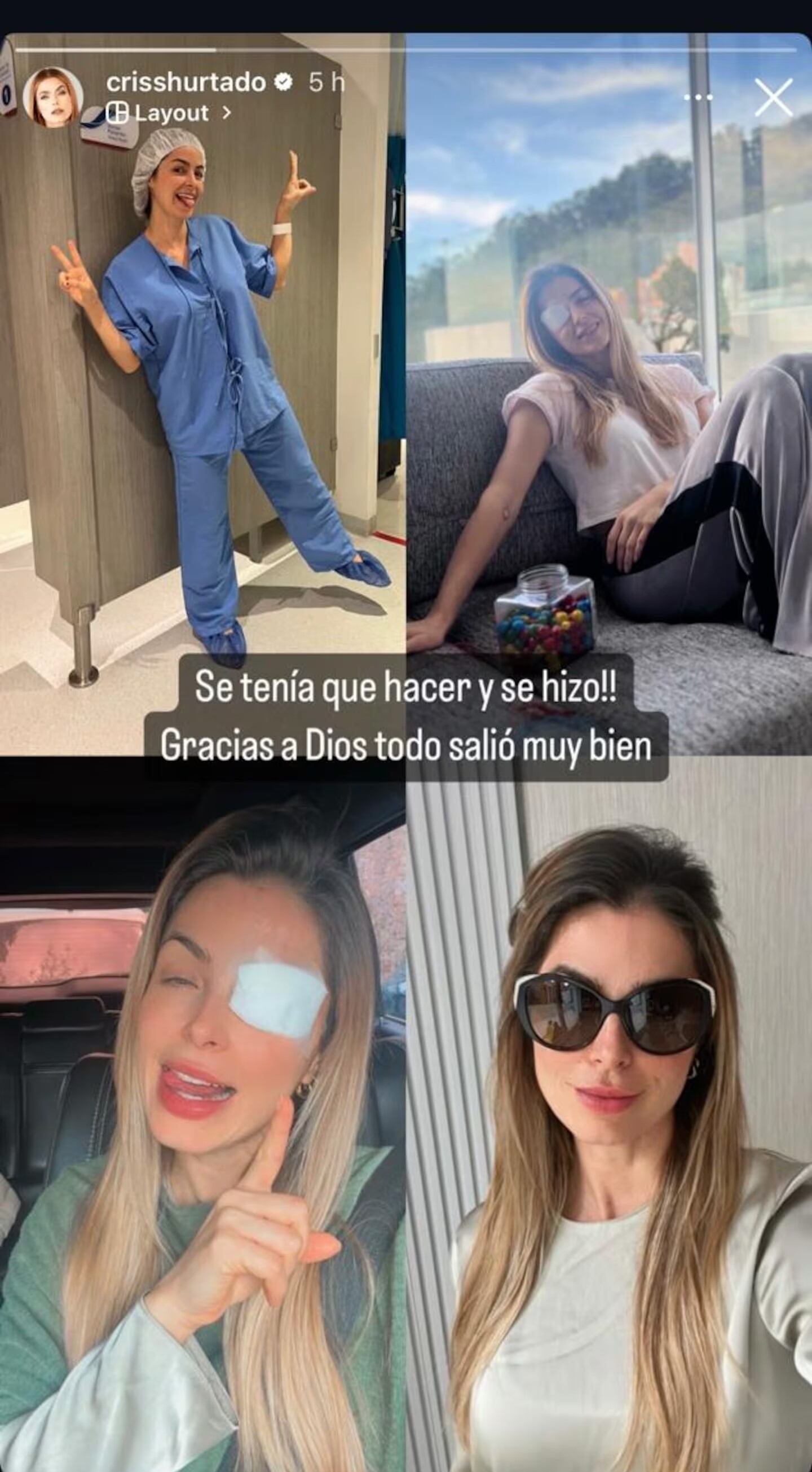 Cirugía de Cristina Hurtado / Imagen: @crisshurtado