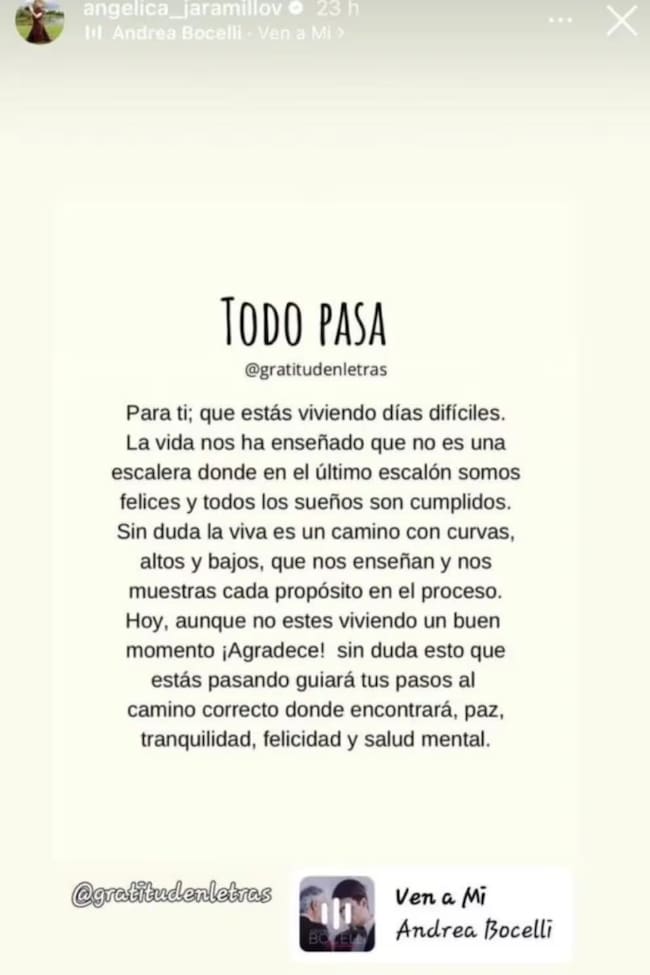 Créditos: Instagram @angelica_jaramillov