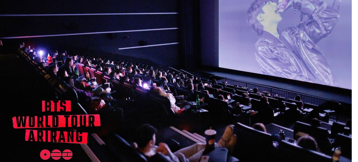 BTS transmisión en cine y logo del tour |Getty Images - vía Instagram @bts.bighitofficial