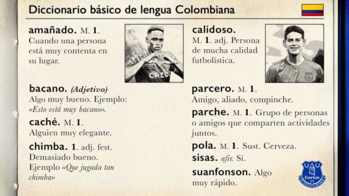 El Everton presenta un curioso y divertido ‘diccionario colombiano’