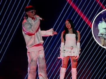 Nicki Nicole le negó beso a Peso Pluma en pleno concierto, pero hubo declaración: video