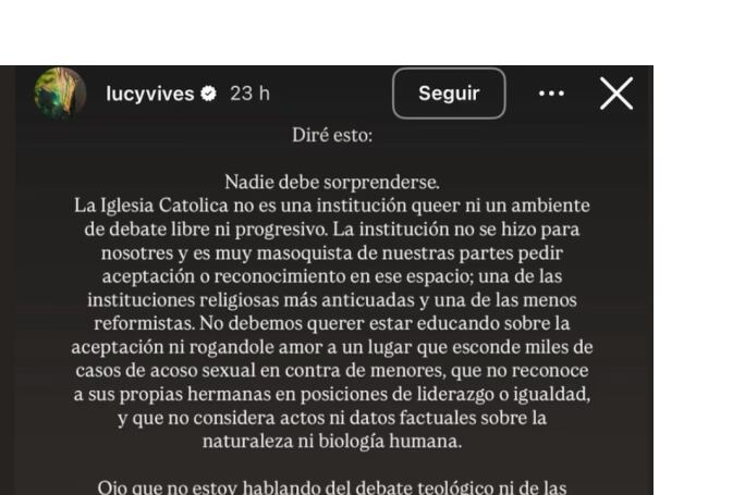 Créditos: Tomado de las historias de Instagram de Lucy Vives