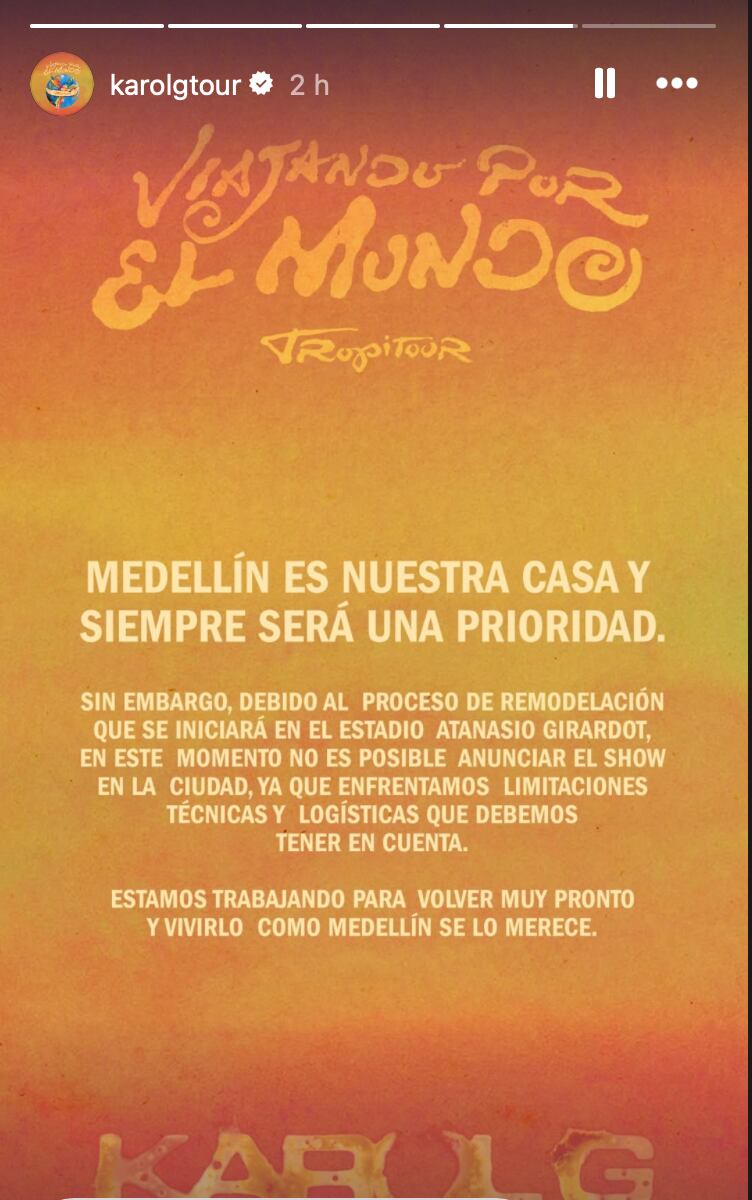 Créditos: Karol G - Redes sociales