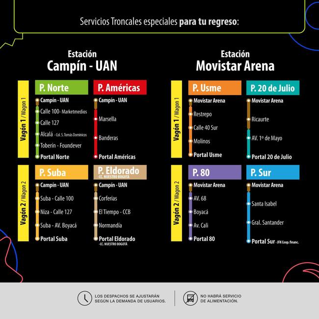 Créditos: TransMilenio concierto Dua Lipa