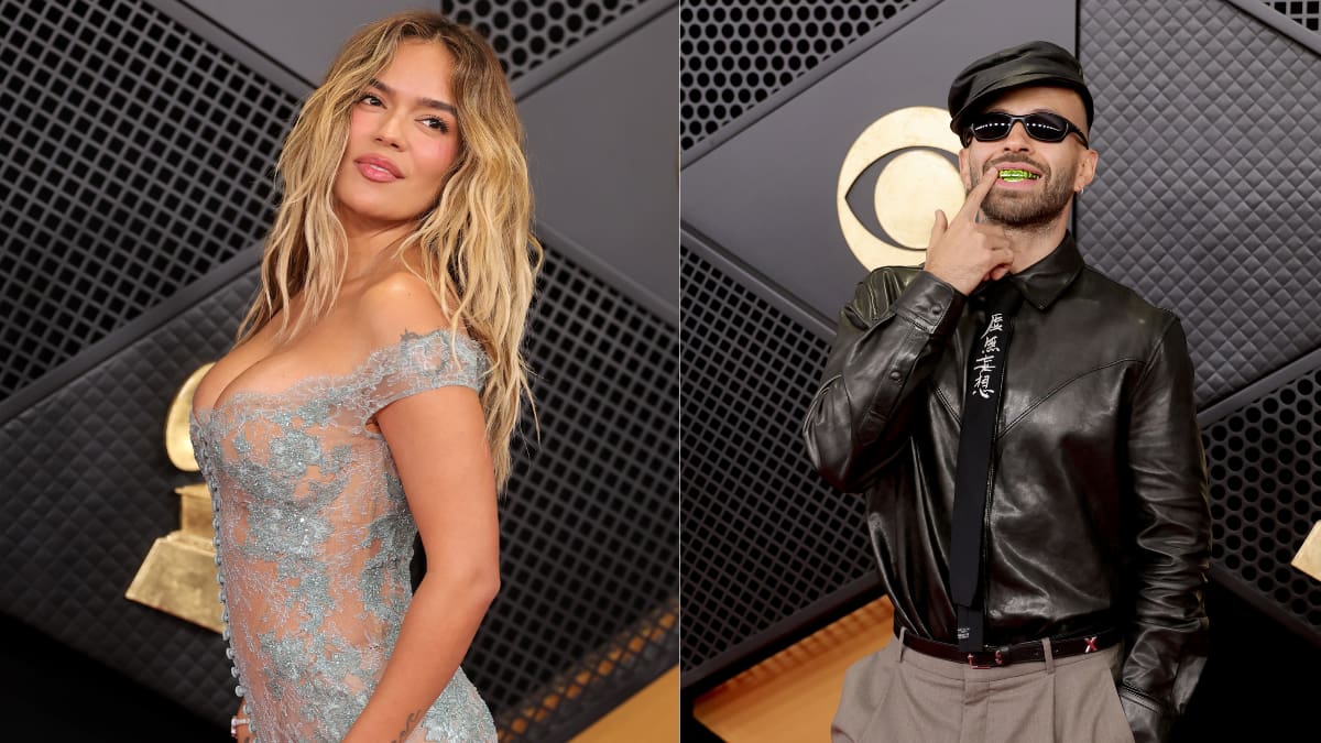 VIDEO: así fue el encuentro entre Karol G y Feid en los Premios Grammy 2026 tras rumores de separación