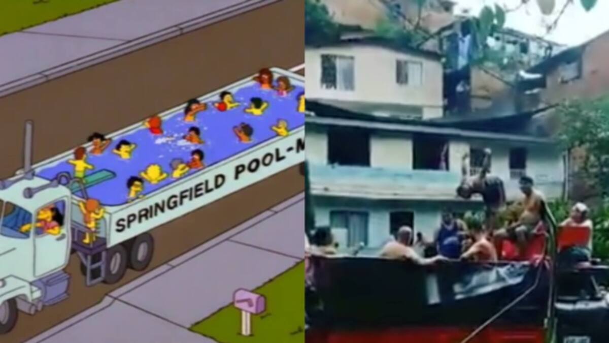 La piscina volqueta de Medellín ya había salido en Los Simpson
