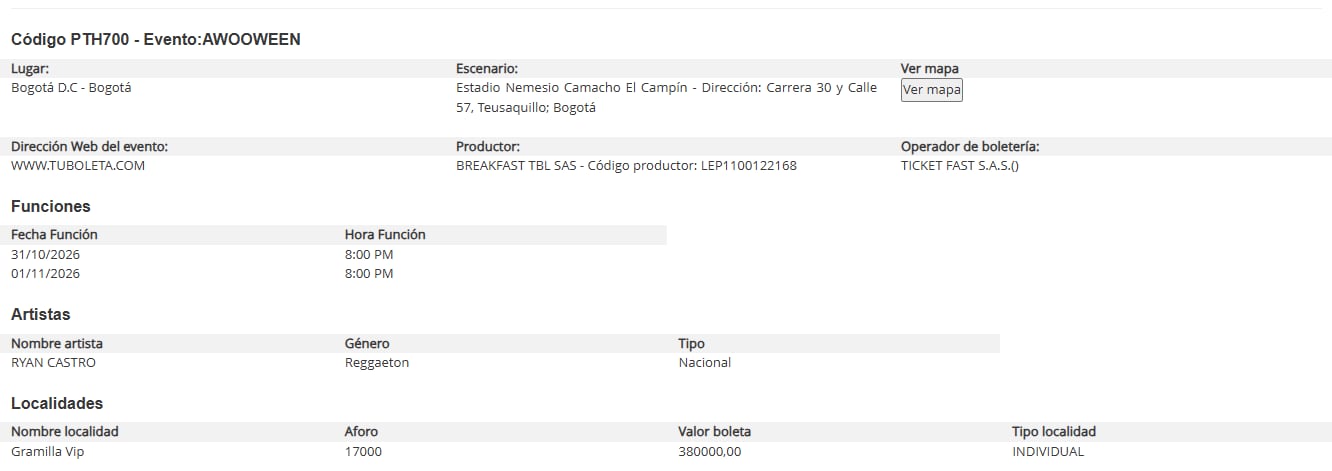 Créditos: Captura del registro de eventos de Pulep