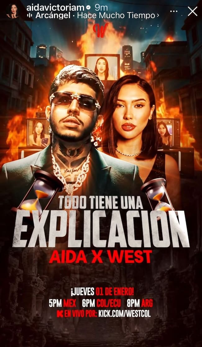 WestCol y Aida Victoria Merlano historias Instagram