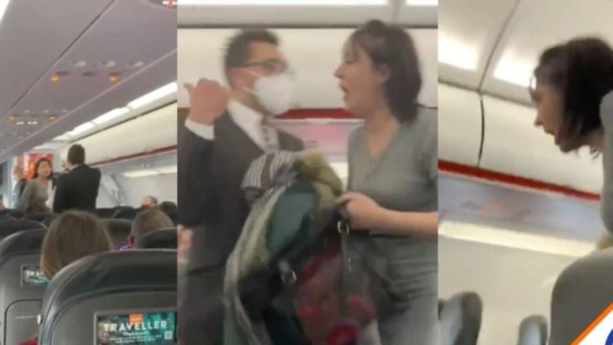 Irresponsable mujer sin tapabocas tose dentro de un avión y amenaza a pasajeros