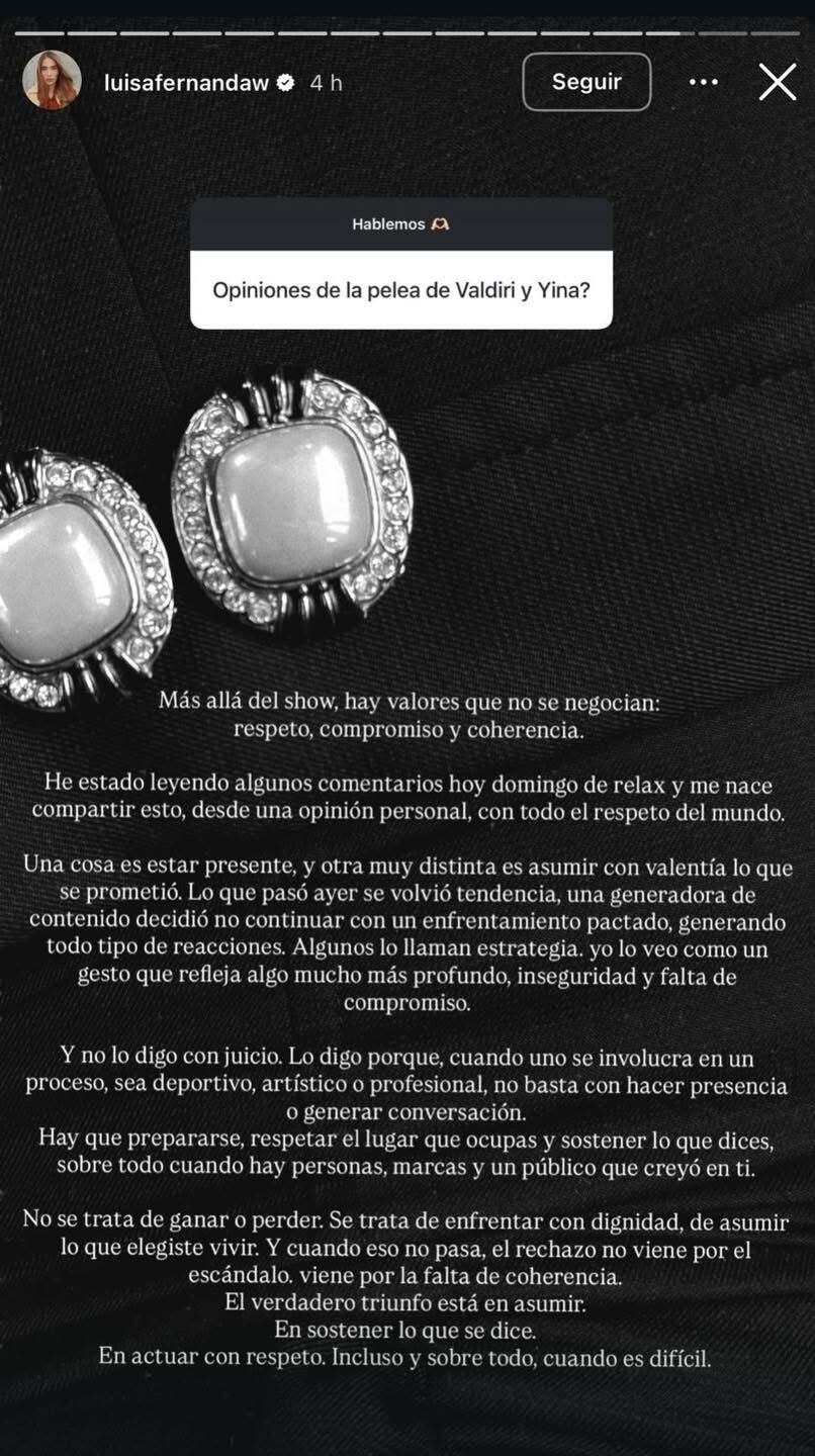 Créditos: Luisa Fernanda W - Historias Instagram