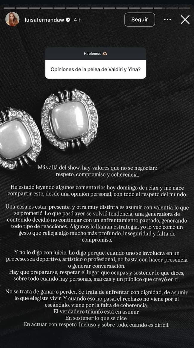 Créditos: Luisa Fernanda W - Historias Instagram