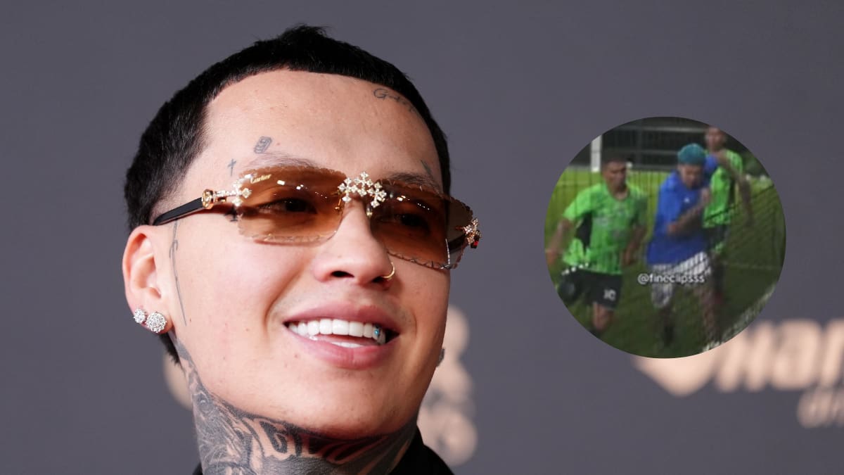 VIDEO: Blessd fue víctima de fuerte golpe en medio de partido de fútbol; se armó tremenda batalla