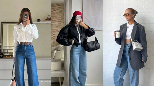 Jeans bota recta | Fotos tomadas de Pinterest: Khachatryan Syuzanna | Collage propio.