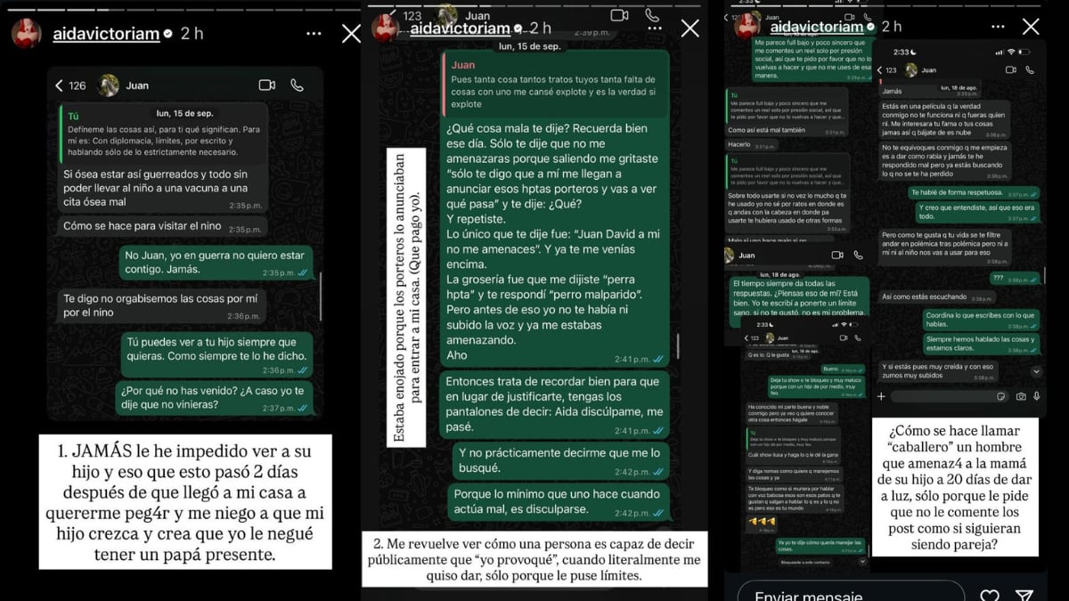 CO- Conversaciones de Aida Merlano y Juan David Tejada. | Crédito: @Aidavictoriam