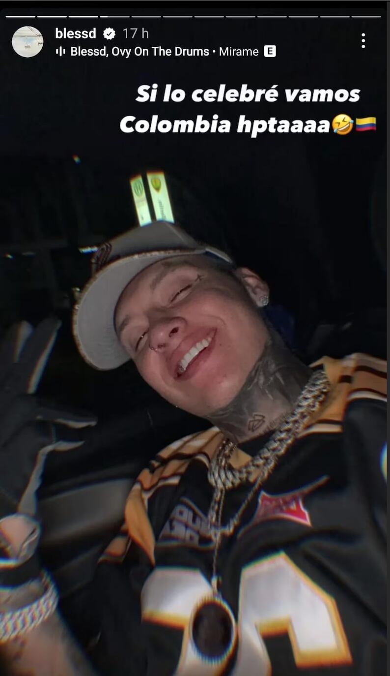 Créditos: Captura de pantalla de las historias de Blessd