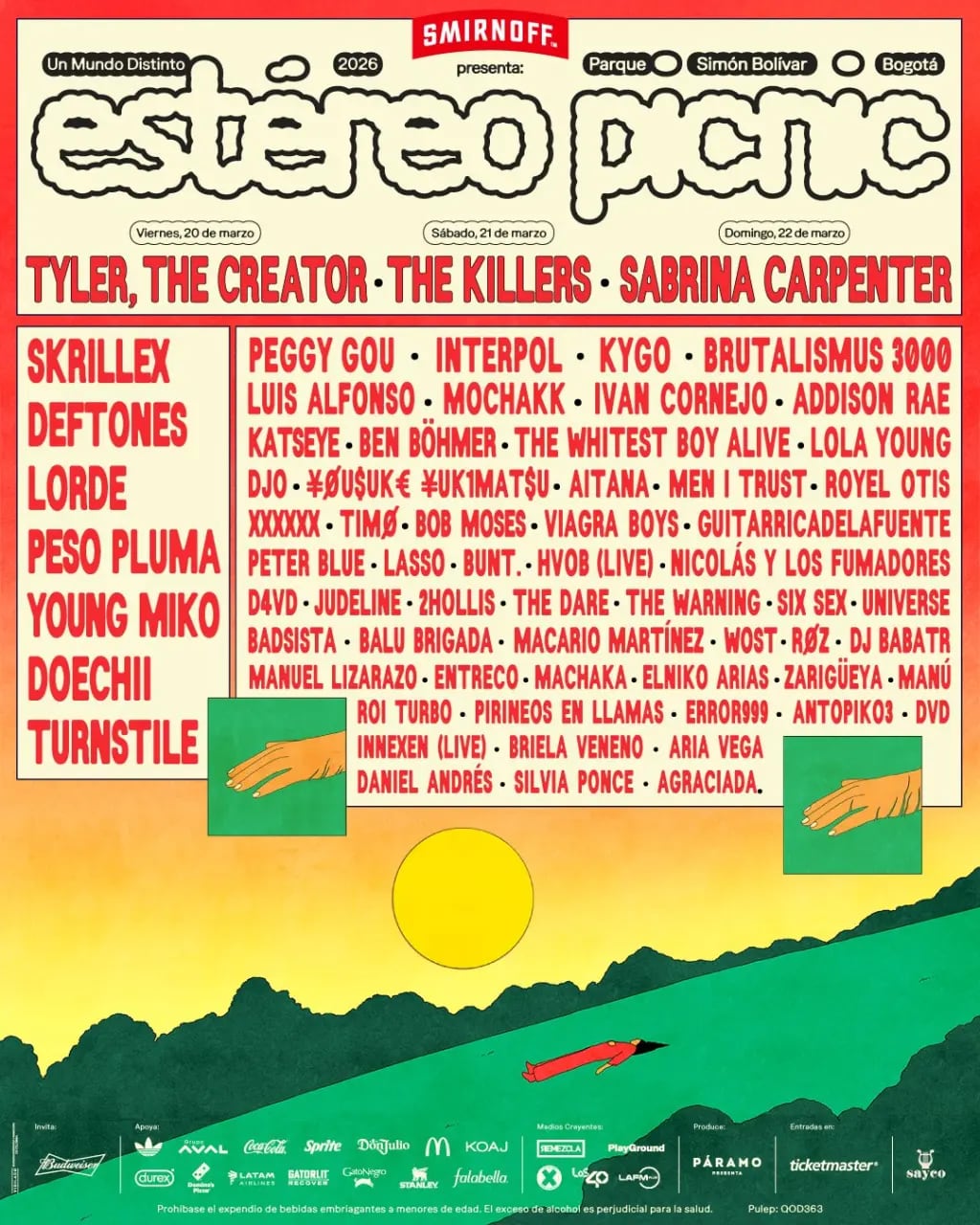 Line Up Festival Estéreo Picnic