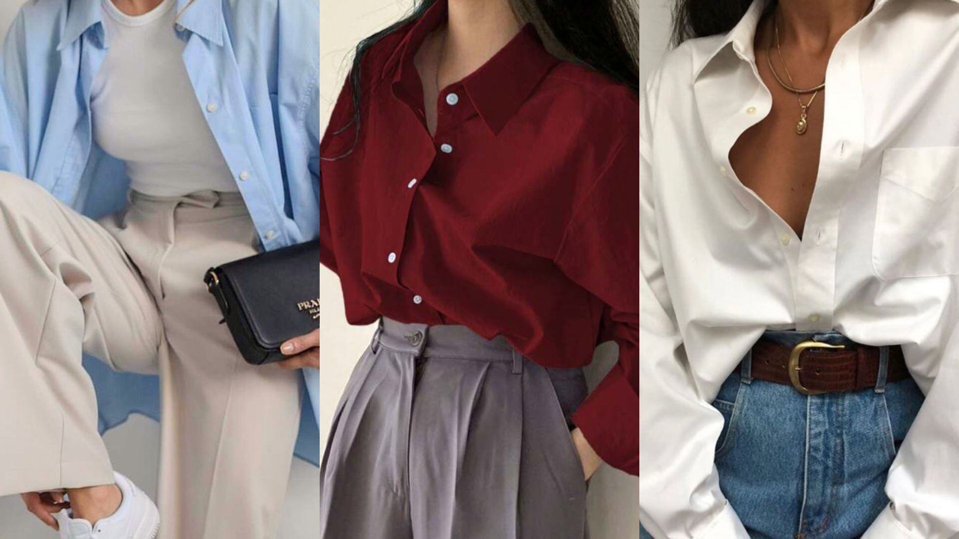 Camisas básicas para cualquier ocasión. | Fotos tomadas de Pinterest: Street Style Edge | Collage propio.