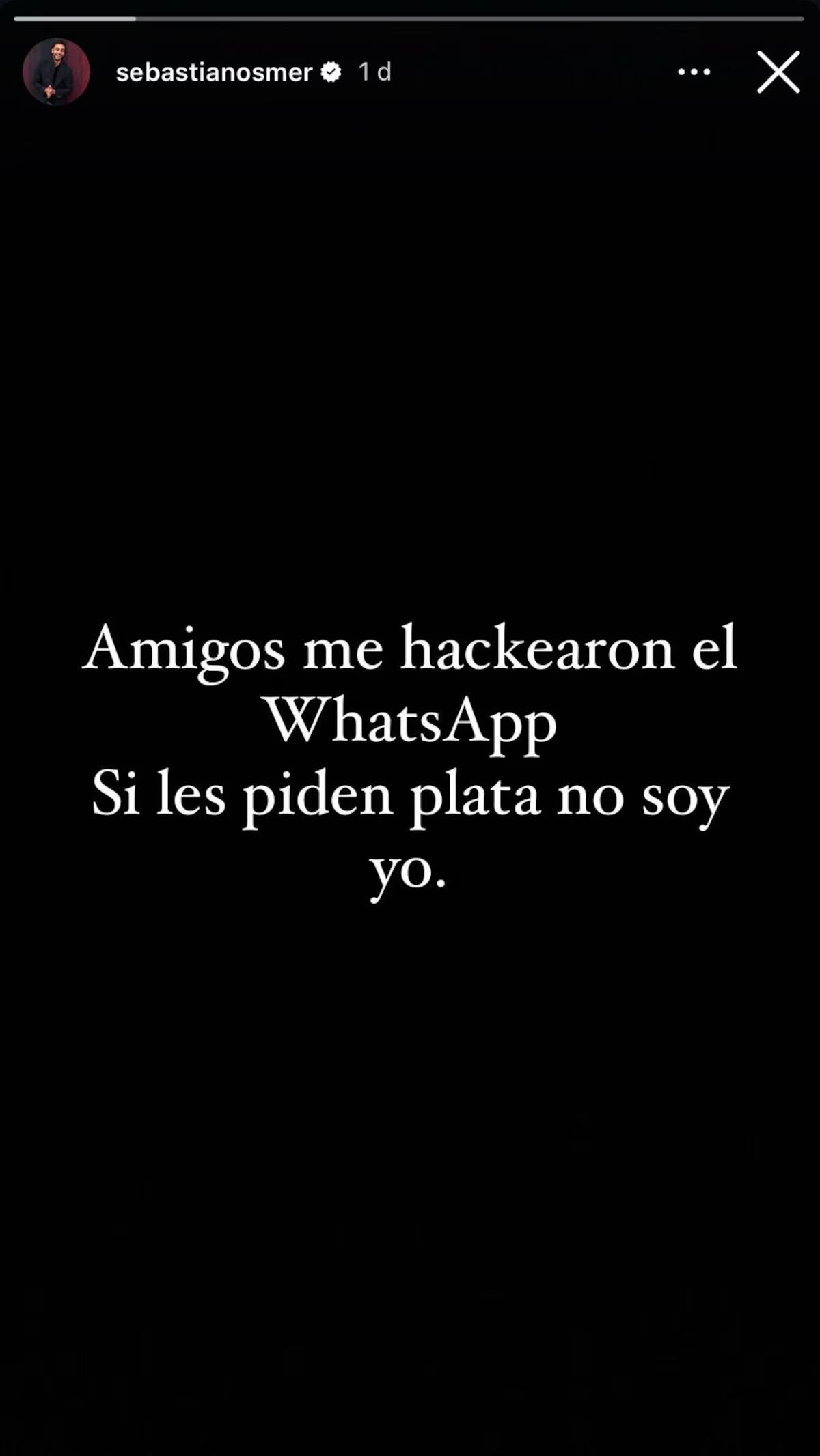 El actor denunció el hecho en su cuenta de Instagram / Imagen: @sebastianosmer